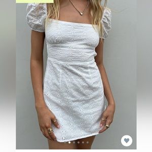 NWOT Princess Polly Havena Anglaise Mini Dress White